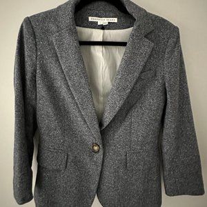 Veronica Beard Navy Tweed 3/4-sleeve blazer